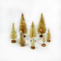 8pcs/set Artificial Mini Christmas Tree Snow Frost Small Pine Tree DIY Crafts Desktop Decoration Christmas Decoration Ornaments